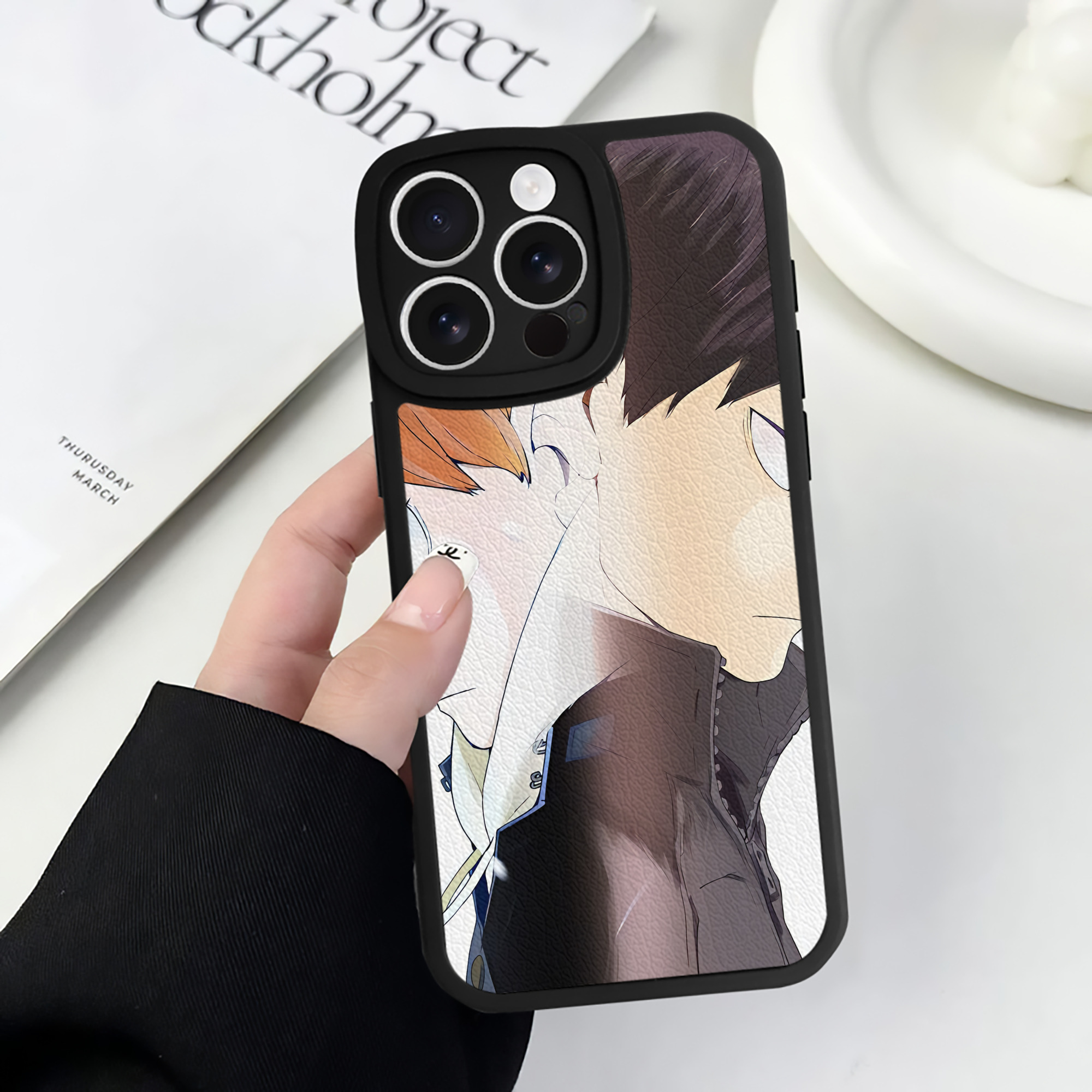 （画像用） ハイキュー!! Haikyu!! 【iPhone 16シリーズ対応】シリコンスマホケース（レザー調） 材質：シリコン
